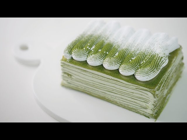 녹차 크레이프 케이크 만들기 Green Tea Mille Crepe Cake Recipe | 한세 HANSE