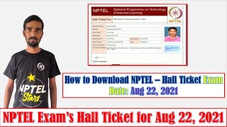 NPTEL Hall Ticket 2021 | Updates on NPTEL 2021 August Exam's Hall Ticket #NPTEL #NPTELHallTicket