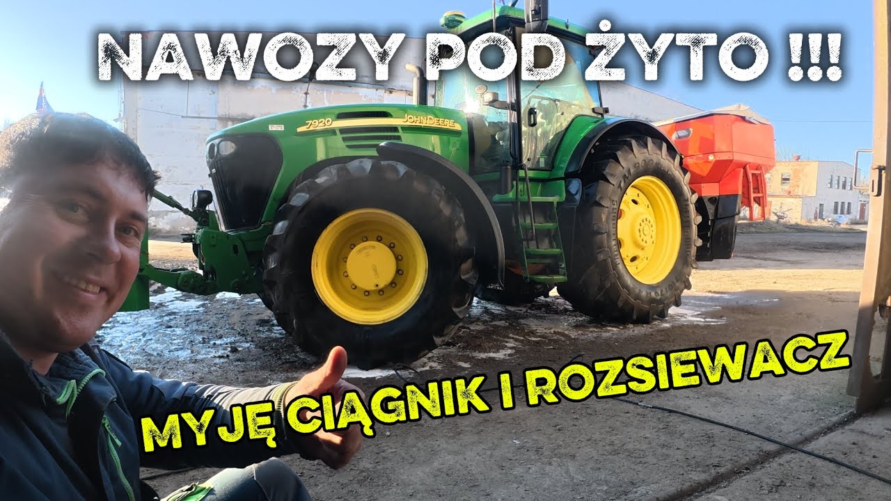 ROZSIEWAMY  RESZTĘ DZIAŁEK NIEOPODAL GOSPODARSTWA !!!  MYJĘ CIĄGNIK I ROZSIEWACZ. ROBIMY WEEKEND. 