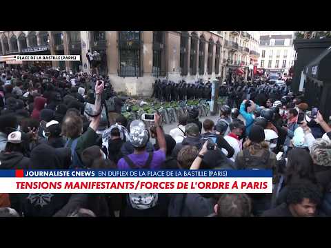 High school student protests: tensions escalate at Place de la Bastille in Paris