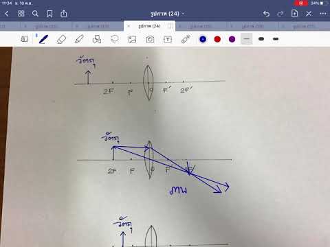 การหาตำแหน่งภาพเมื่อวางวัตถุหน้าเลนส์นูน (ต่อ)