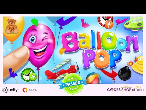 Balloon pop game unity source code | Kids game redesign | 100% Tested by codeshopstudio.com