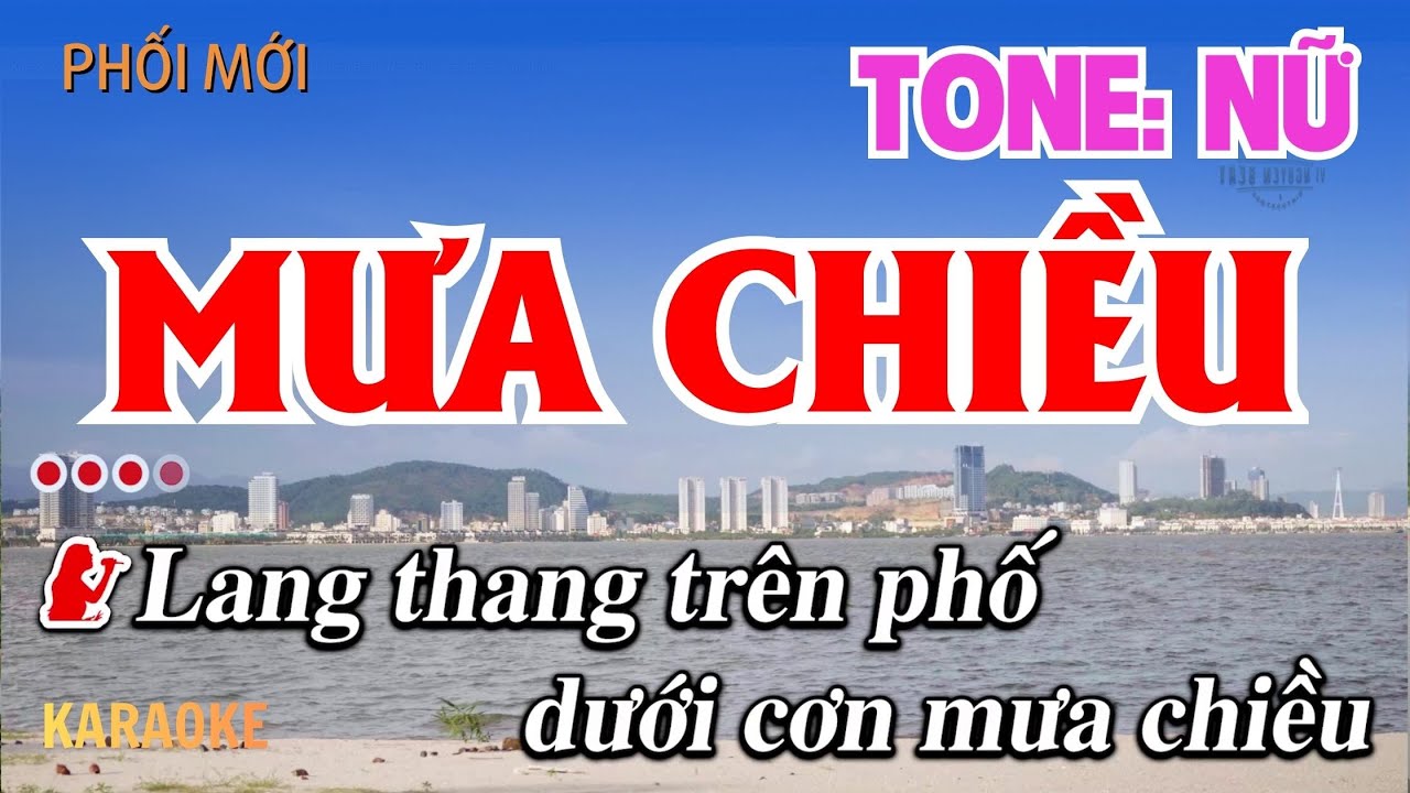 MƯA CHIỀU Karaoke Tone Nữ | Bolero Phối Mới | Studio Mix | Vĩ Nguyễn Beat