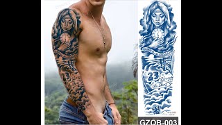 Временная татуировка на всю руку Татуировка долговечная татуировка водостойкая Видео обзор товаров