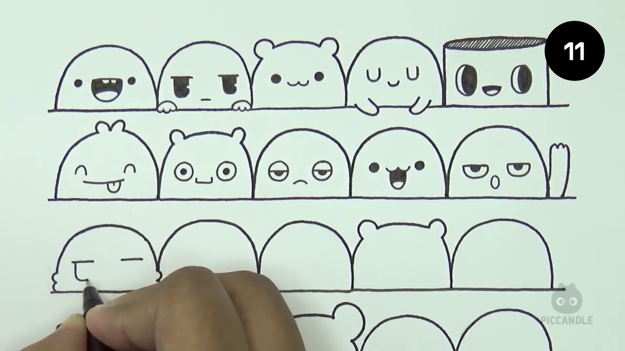 30 Cute Faces / Expressions to Doodle - YouTube