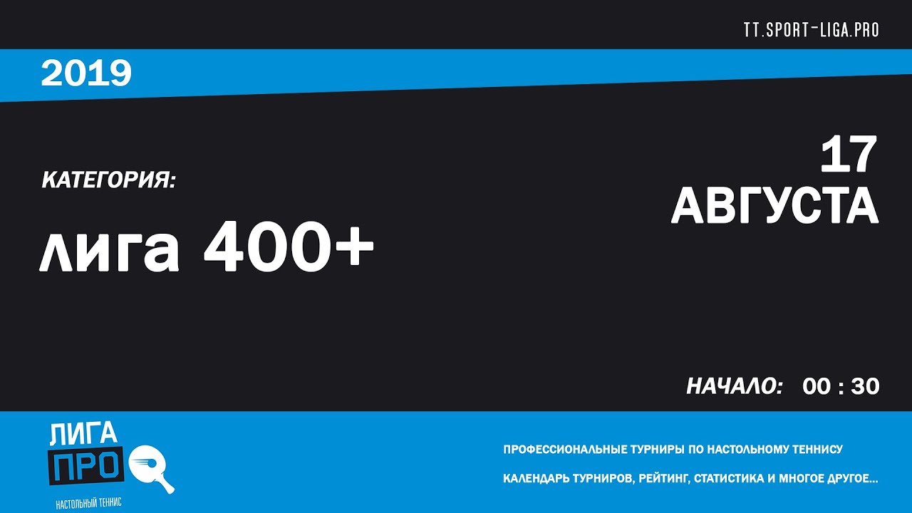 Настольный теннис. Лига Про. Турнир 17 августа 2019г. Муж. Рейтинг 400+ promise rings