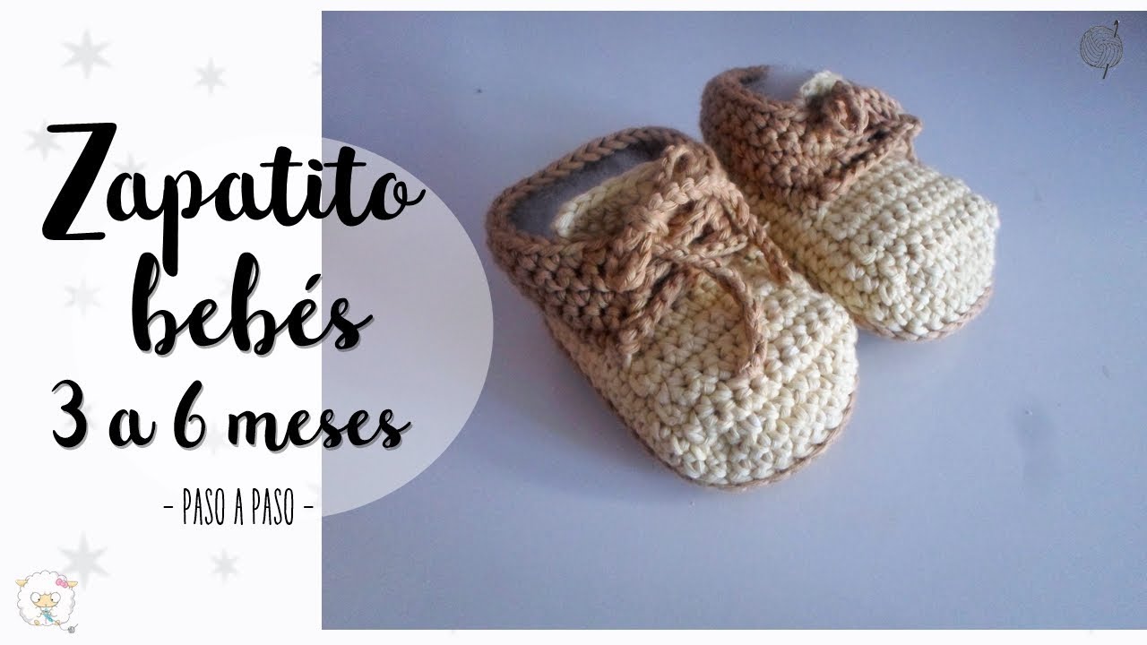 Zapato para bebé 3 a 6 meses a crochet - YouTube