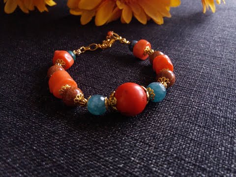 სამაჯური ნატურალური ქვების ნაკრებისგან \"მხიარული პალიტრა\"