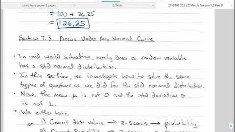 Introductory Statistics L22 Part b Section 7.2 Part 5 Standard Normal Distribution