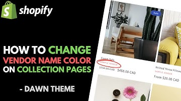 Shopify Dawn Theme: How to Change the Vendor Name Color on Product Cards on Collection Pages