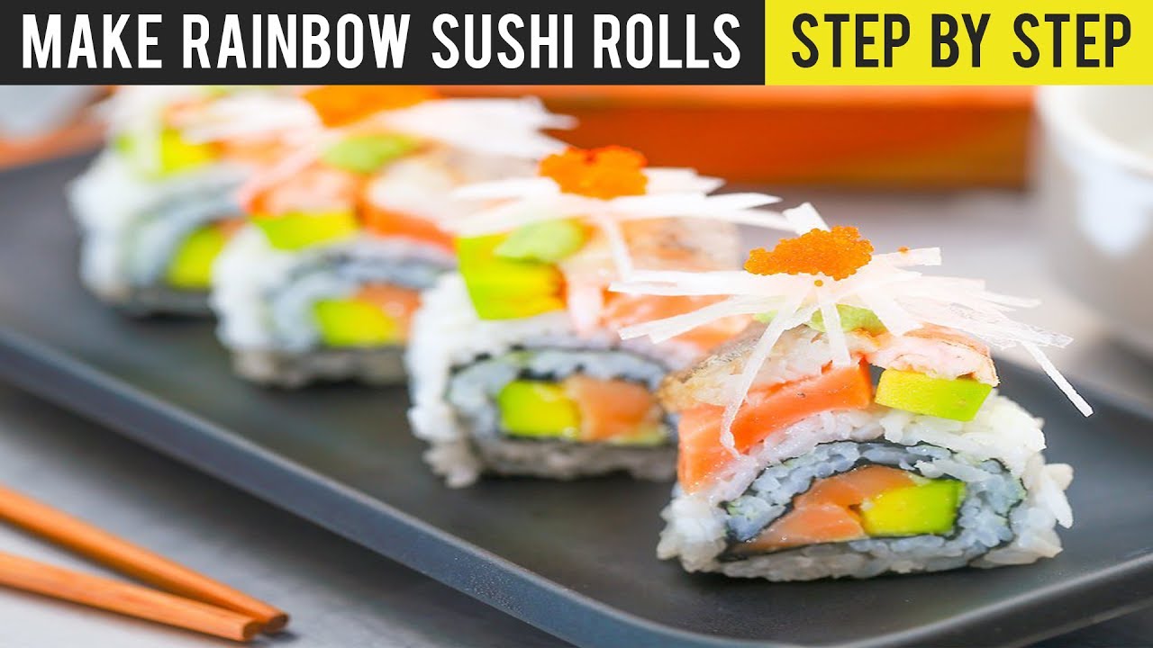 Make Rainbow Sushi Rolls Step by Step - Coy Sushi Recipes