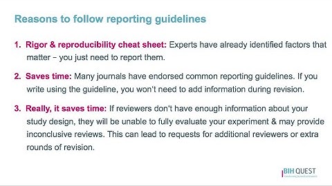 Reporting guidelines - ReproducibiliTeach