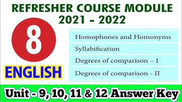 8th Standard English Refresher Course Module Answer key 2021-2022 Part-4
