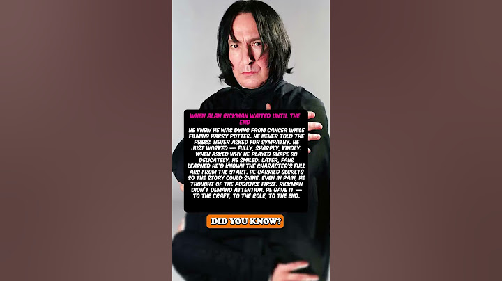 When Alan Rickman Waited Until the End