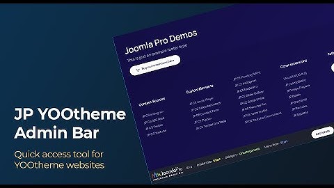 JP YOOtheme Admin Bar - Quick Access to YOOtheme functions