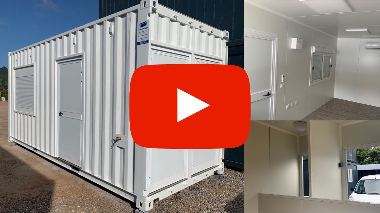 Aménagement container 20 pieds en bureau avec chenil pour la douane de ...