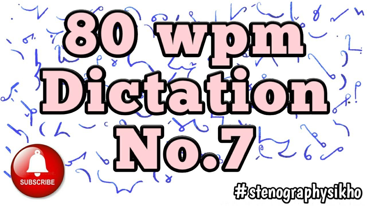 80 WPM English Dictation | 80 Speed English Dictation | English Shorthand 80 wpm | #stenographysikho