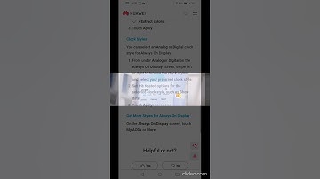 AOD(always on display) supported huawei devices