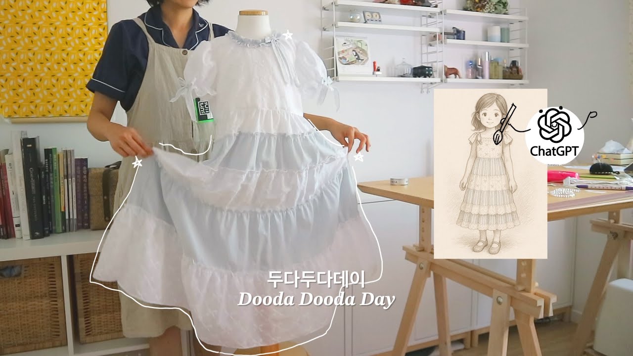 AI가 디자인하고, 엄마가 만든 생일선물 | Sewing Vlog