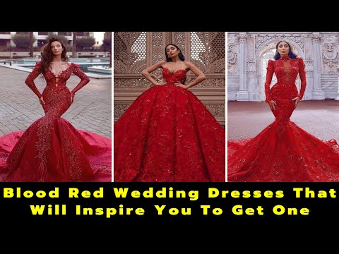 red and black ball gown wedding dress