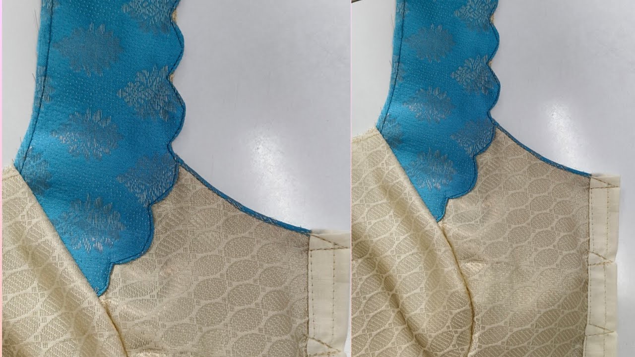 Blouse front neck design cutting and stitching || front neck scalop model