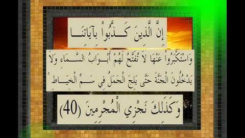القرآن الكريم سورة الاعراف الأية 40 قراءة السديس.wmv