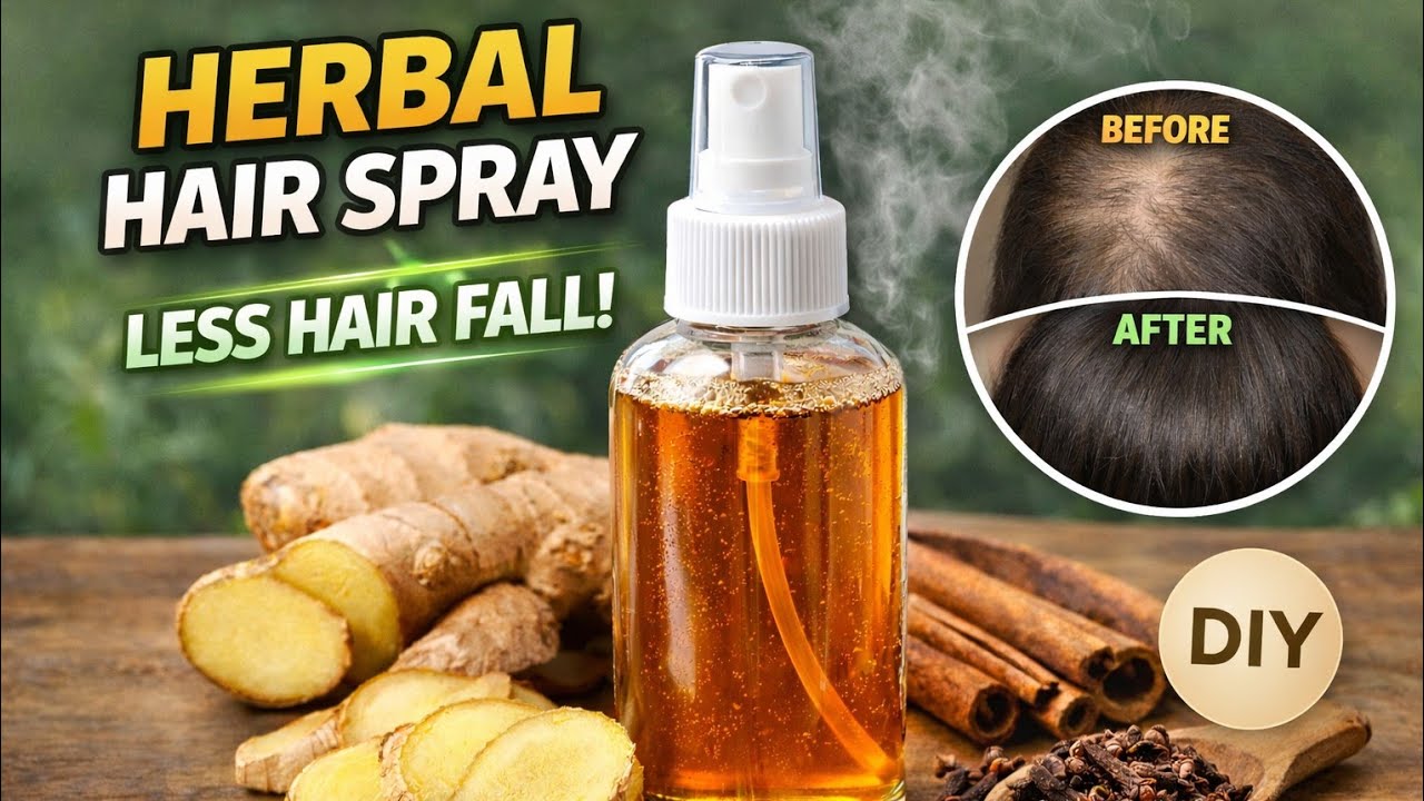 How to Reduce Hair Fall Naturally 🌿 | No Chemical Herbal Hair Spray