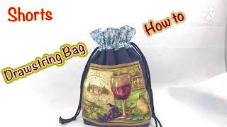 DIY Drawstring Bag with pocket|Drawstring Bag Tutorials|How to sew drawstring bag|TungCCrafts
