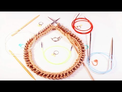 اساسيات تعليم التريكو للمبتدئين : الابر الدائرية __circular knitting needles