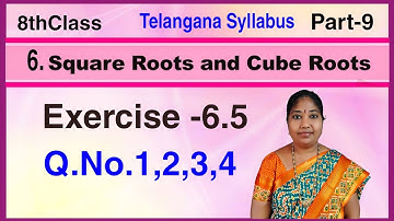 8th Class, Square roots and Cube roots, Exercise 6.5