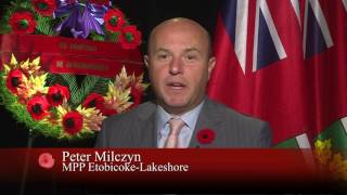 Peter Milczyn Remembrance Day 2016