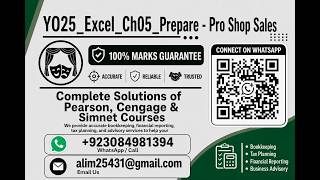YO25_Excel_Ch05_Prepare - Pro Shop Sales | YO25 Excel Ch05 Prepare   Pro Shop Sales