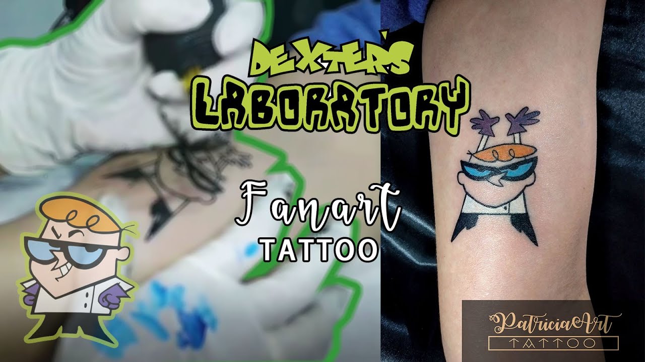 FANART TATTOO || DEXTER'S LABORATORY - Cartoon tattoo (time lapse) - YouTube