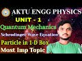 Schrödinger Equation for 1Dimesional Box | Quantum Mechanics Unit-1 | AKTU | Easy Full Derivation