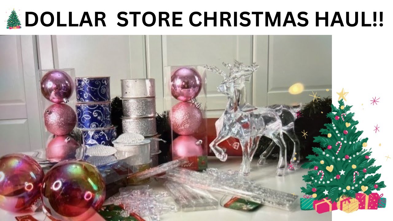 DOLLAR STORE CHRISTMAS HAUL 2023 RIBBONS & ORNAMENTS YouTube