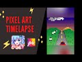 Pixel Art Timelapse of Mach from Cars Driving off road.