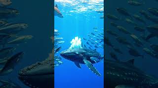 A pod of predators tries to isolate a young whale 🐋⚠️🌊 #SpermWhale #OceanSurvival