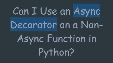 Can I Use an Async Decorator on a Non-Async Function in Python?