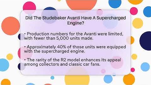 Did The Studebaker Avanti Have A Supercharged Engine? - Car Collector Enthusiasts
