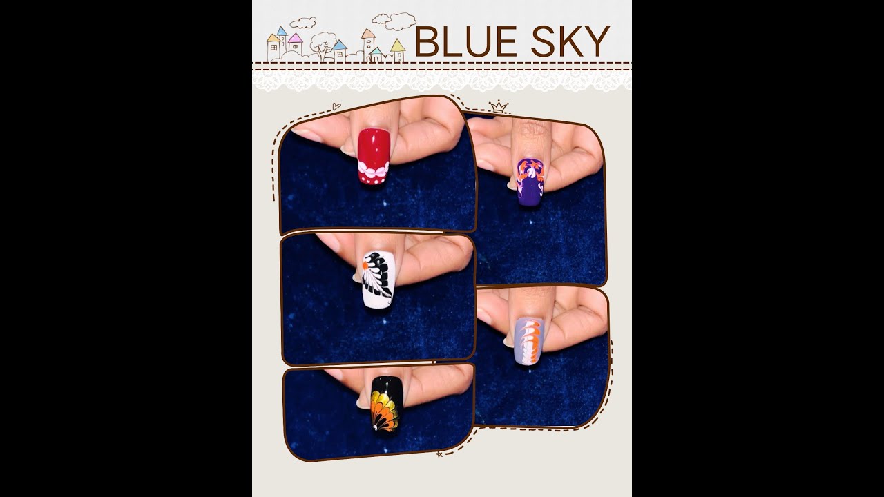 Easy and simple nail art design at home 💅🏻 with regular nail polish 💅🏻 