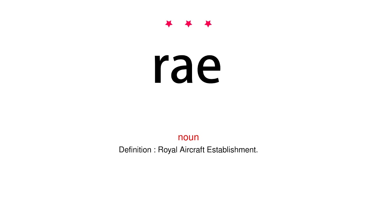 How to pronounce rae - Vocab Today - YouTube