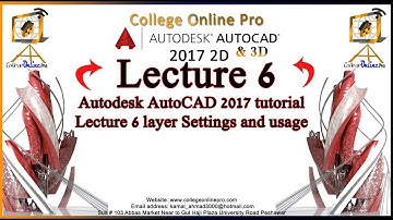 Autodesk AutoCAD 2017 tutorial Lecture 6 layer Settings and usage in english