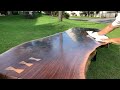 Making a walnut live edge slab table  woodworking