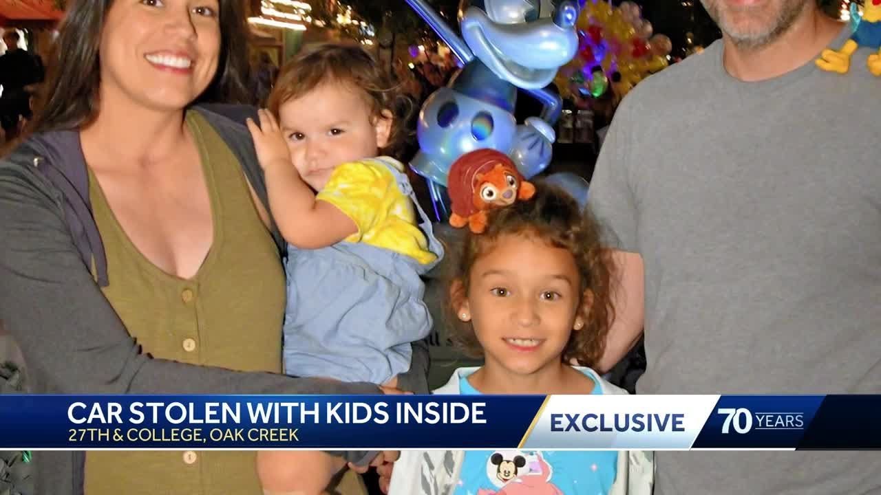 Car stolen with kids inside - YouTube