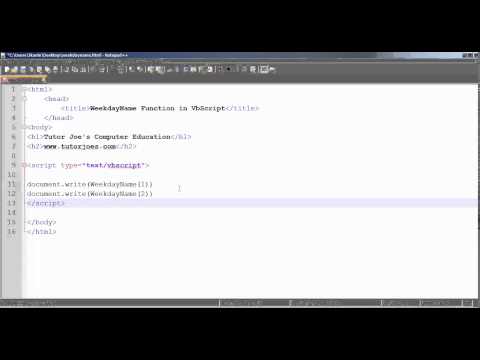 WeekdayName function in vbscript Tamil