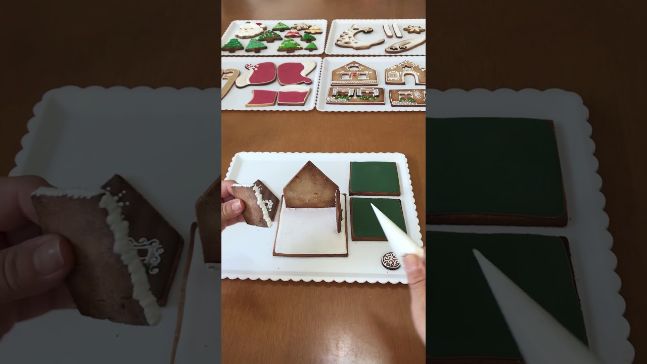 Montagem de casinha de bolacha de Natal (Gingerbread House)