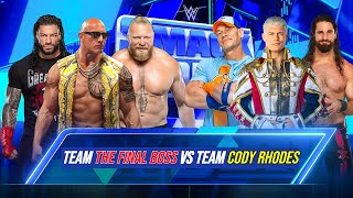 WWE 2K24 Roman Reigns Brock Lesnar & Rock Vs Cody Rhodes Seth Rollins & John Cena
