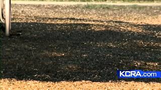 Fire burns playground at Galt elementary school