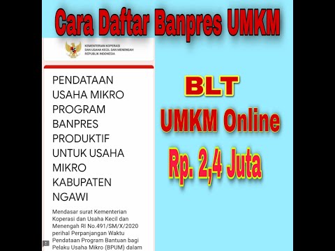 Cara Daftar Banpres UMKM online Tahun 2020