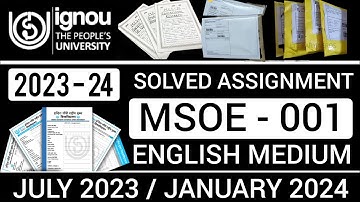 MSOE 001 SOLVED ASSIGNMENT 2023-24 IN ENGLISH | MSOE 001 SOLVED ASSIGNMENT 2023-24 | MSOE 001